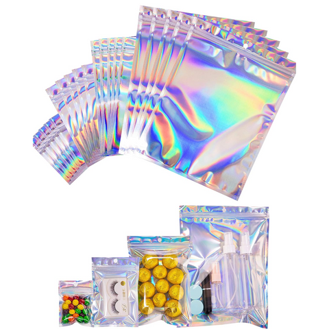 ShimmerGuard: 100-Pack 3x4 Inch Resealable Holographic Mylar Bags