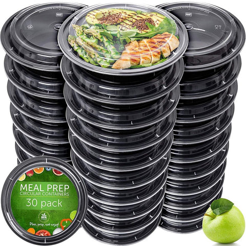 Disposable Meal Prep Containers - 30 Pack, 24oz