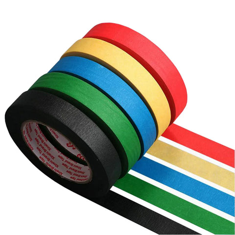 Colorful Paper Tape Red Black Blue Green Yellow Corrugated Paper Tape Masking Tape Identification Tape