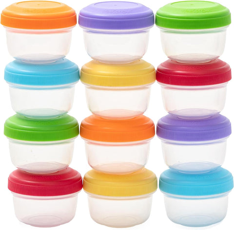 Baby Food Containers - 4 Oz, Set of 12 + Color Options