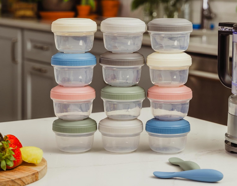 Baby Food Containers - 4 Oz, Set of 12 + Color Options