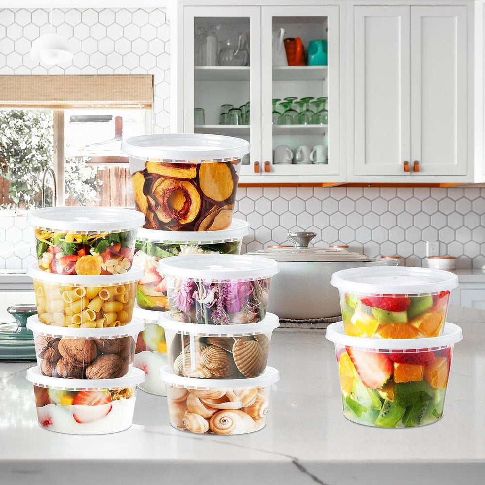 Deli Containers with Lids - 60 Combo Pack, 8oz & 16oz