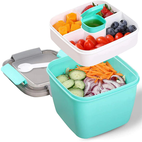 Bento Salad Lunch Box with Dressing Container - 2 Compartments